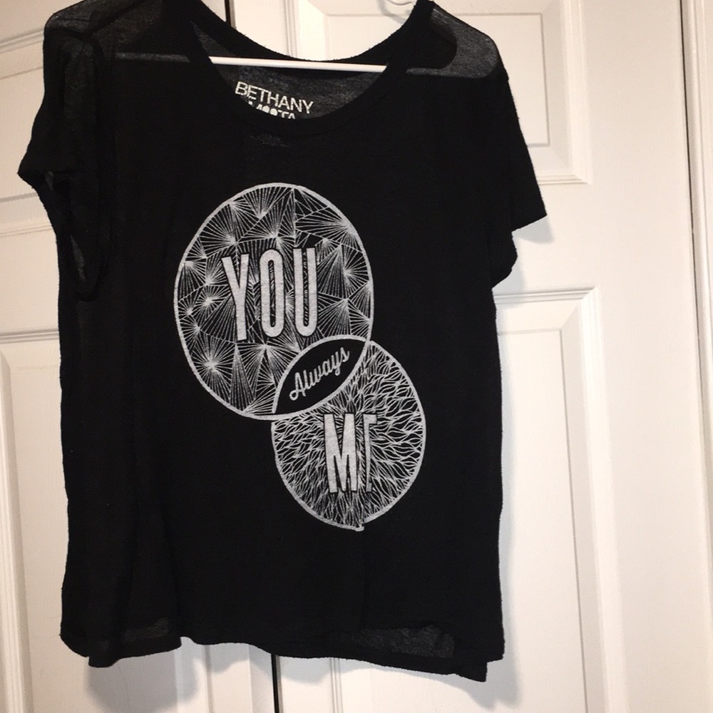 See-through black shirt